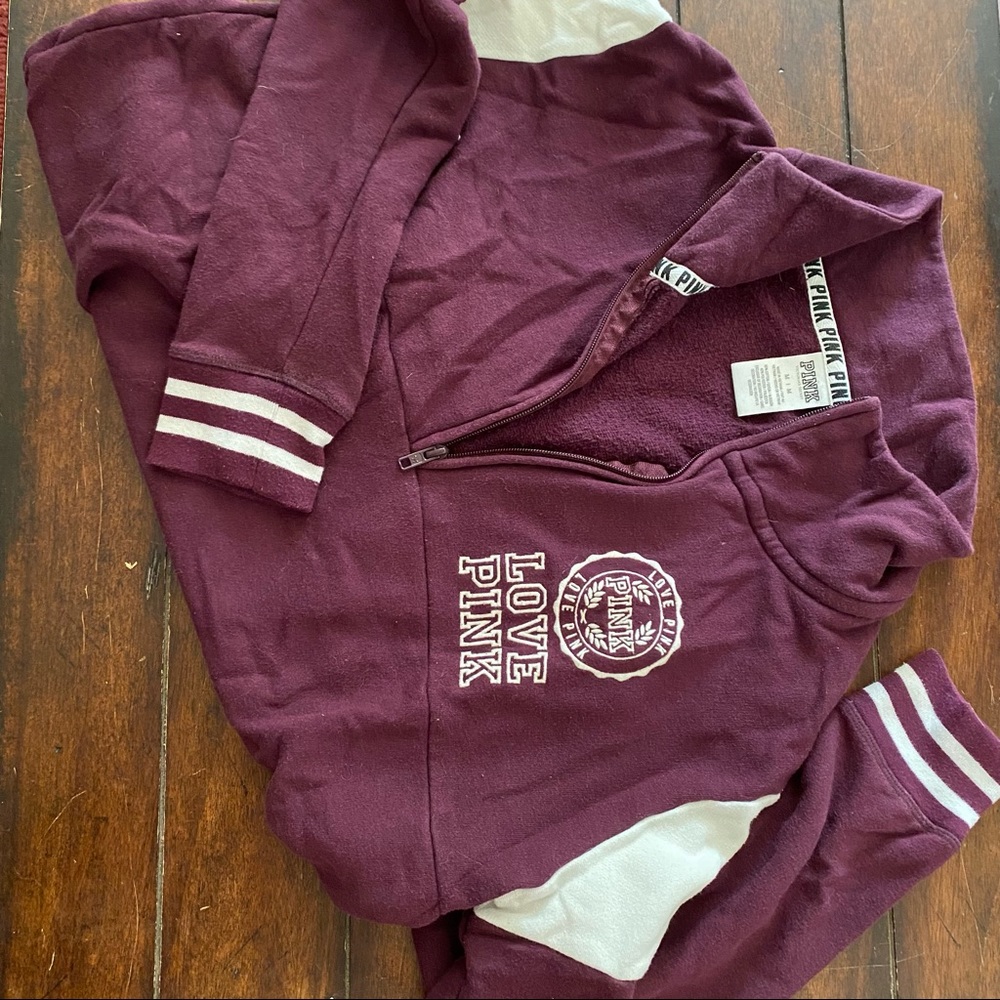Victoria’s Secret Pink Maroon Varsity Pullover